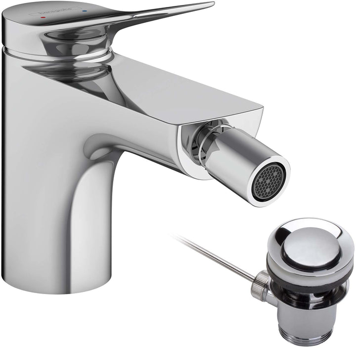hansgrohe Einhebel-Bidetmischer Vivenis, Bidetarmatur mit Zugstange, Chrom, Chrom