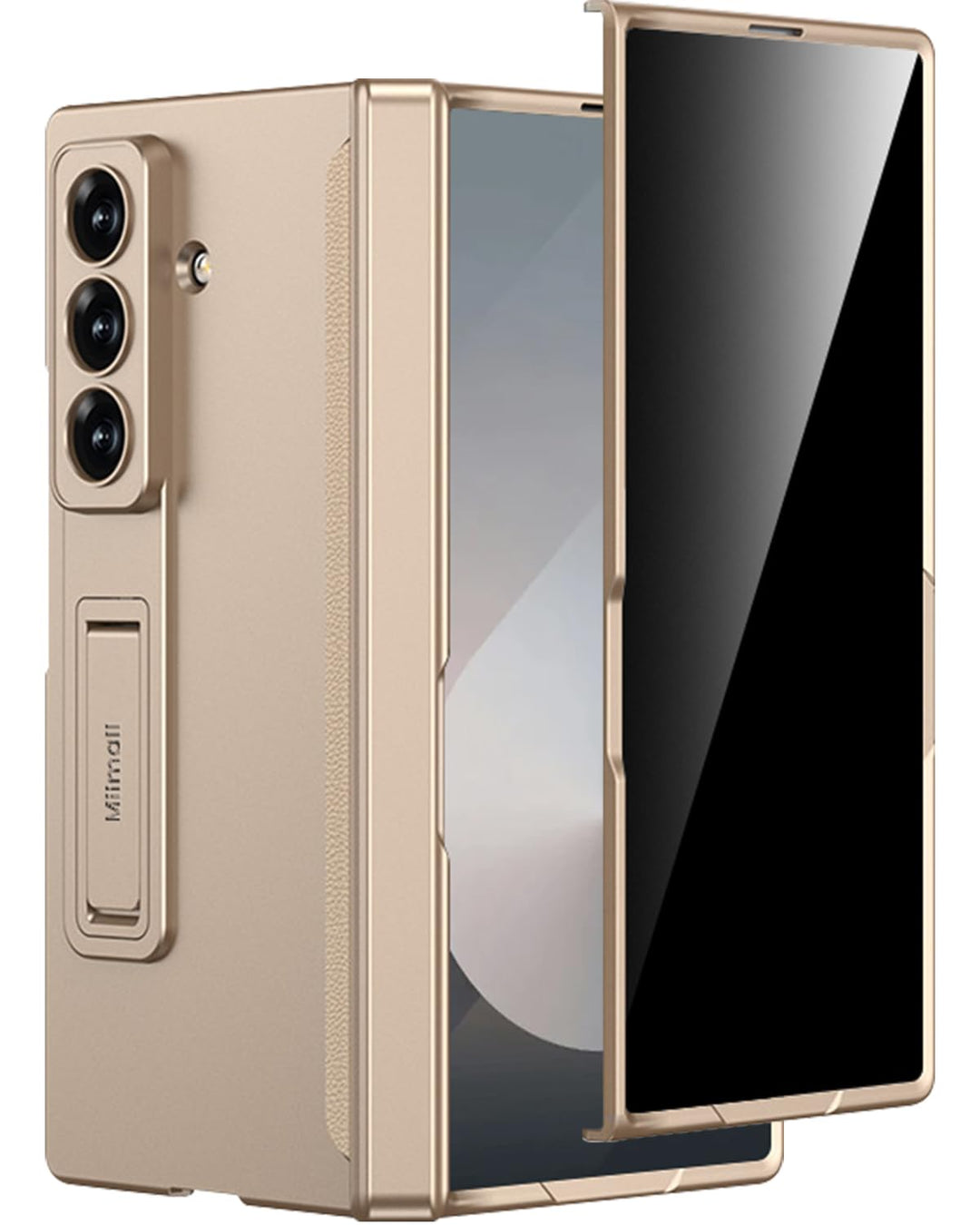 Miimall Kompatibel mit Samsung Galaxy Z Fold 7 Hülle mit Displayschutz Anti-SPY, [Magnetischer Schar