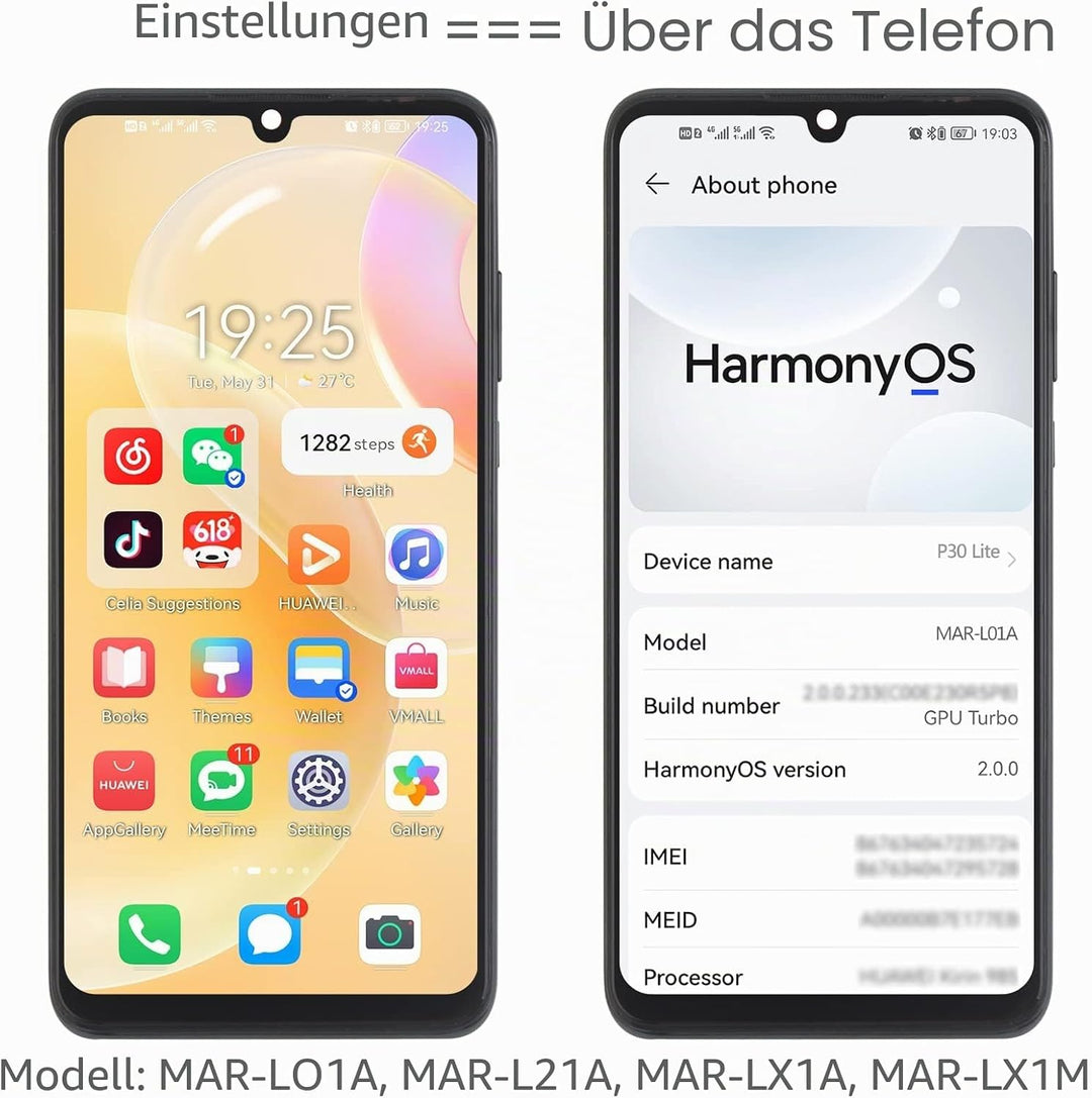 YHX-OU 6.15" Schwarz Display Für Huawei P30 Lite 48MP MAR-L21A MAR-L01A MAR-LX1A LCD Display Touchsc