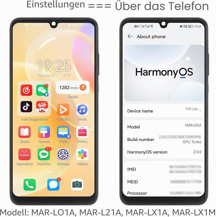 YHX-OU 6.15" Schwarz Display Für Huawei P30 Lite 48MP MAR-L21A MAR-L01A MAR-LX1A LCD Display Touchsc