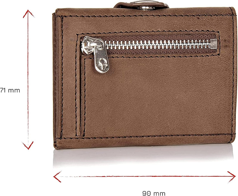 DONBOLSO Wallet NextGen Leder I Slim Wallet mit Münzfach I Geldbeutel mit RFID Schutz I Kartenetui b