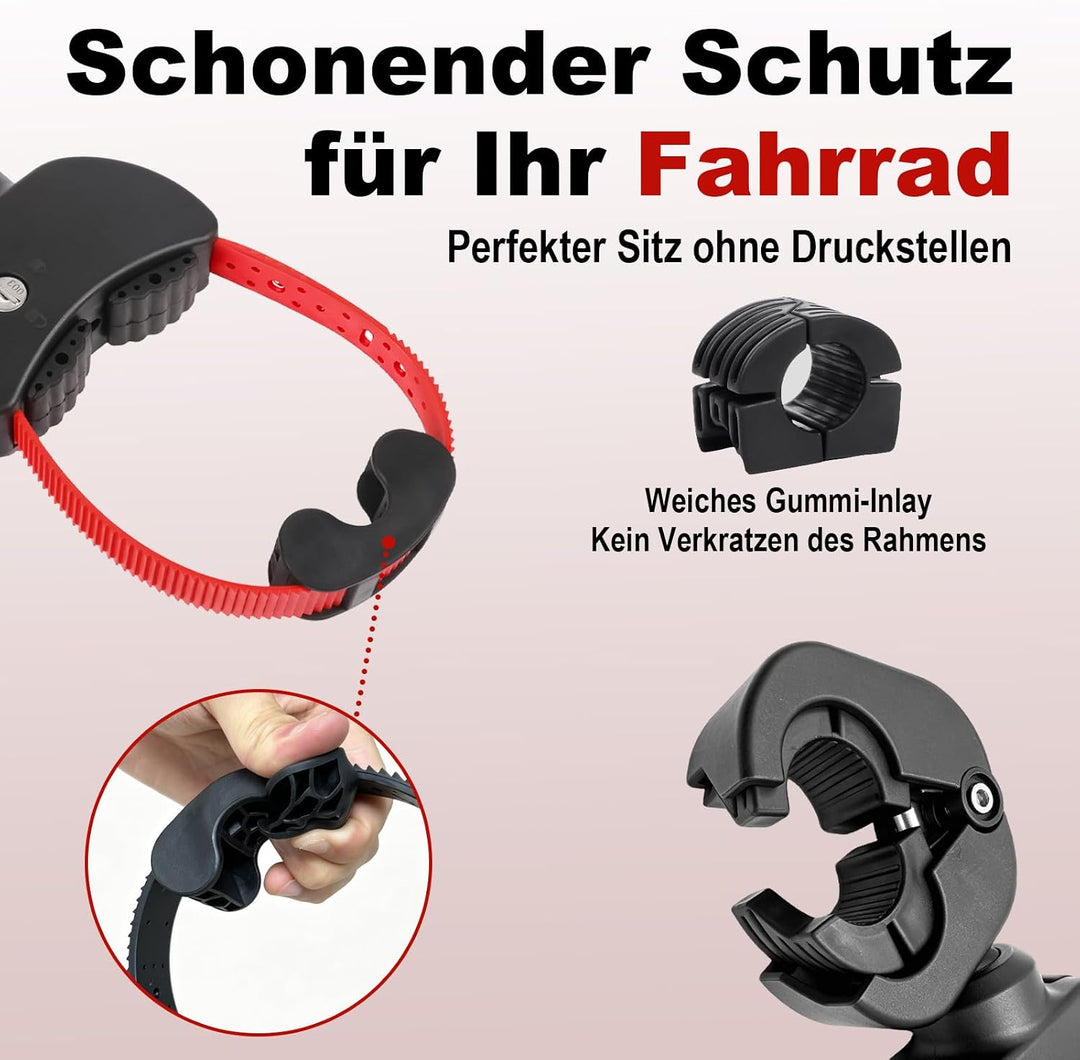 Rahmenhalter Ø25+30mm für Fahrrad/Ebike, Fahrradträger mit Ratschenriemen für 2. oder 3. Fahrrad, Ve