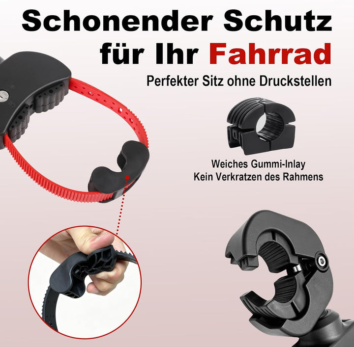 Rahmenhalter Ø25+30mm für Fahrrad/Ebike, Fahrradträger mit Ratschenriemen für 2. oder 3. Fahrrad, Ve