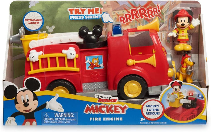 Mcc00 Mickey, Feuerwehrwagen, mit Geräuschen und leuchtenden Funktionen, 2 Figuren inklusive, Spielz