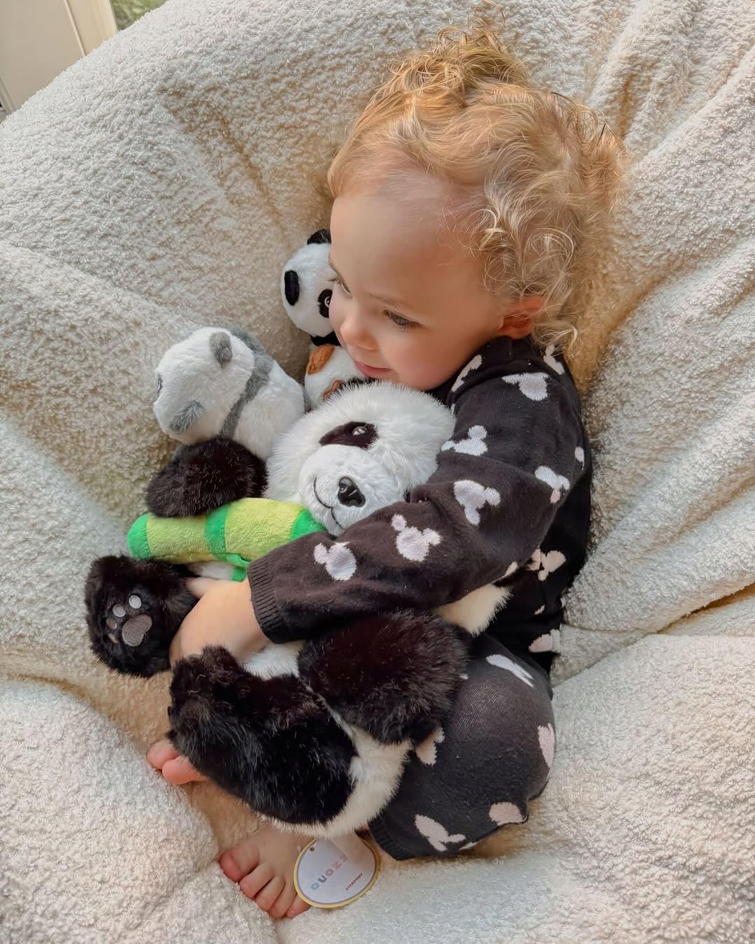 OUOZZZ 5 Stück Panda Kuscheltier und Bambus-Tasche, 25cm Weich Panda Plüschtier mit 3 Baby im Bauch