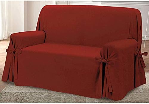 Homelife Sofabezug Rot & Couch Überzug | weicher Sessel & Sofa Überzug & Sofaüberwurf Decke einfarbi
