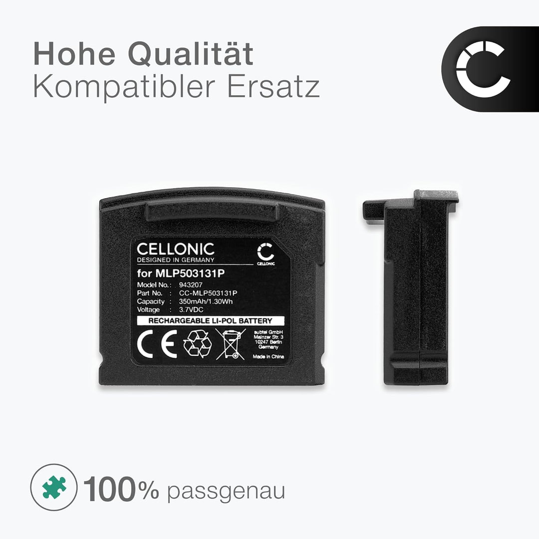 CELLONIC, Akku für Headset kompatibel mit Unisar DH900 kompatibel mit Sonumaxx 2.4 PR kompatibel mit