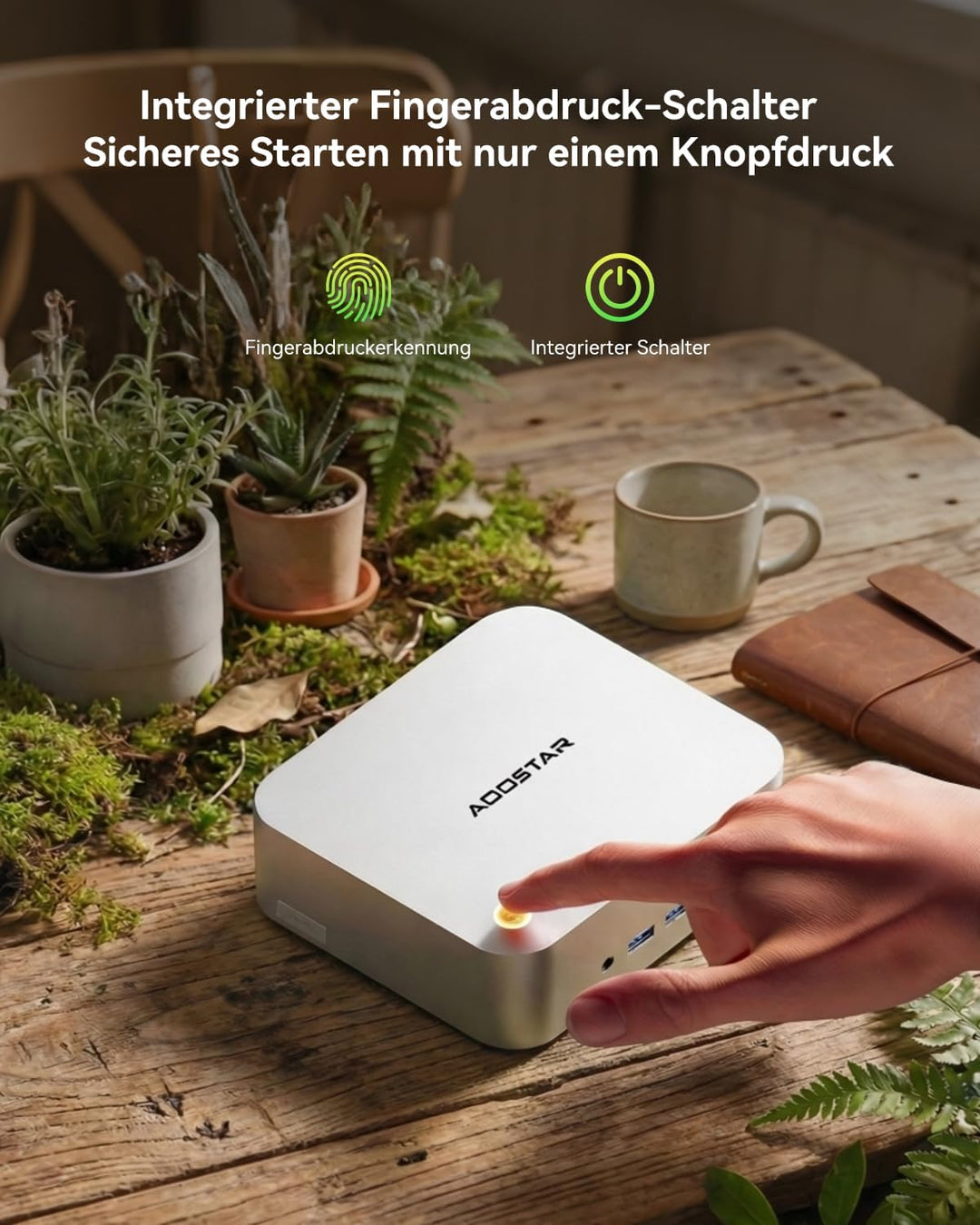 AOOSTAR MACO Mini PC R7 6850H(bis zu 4,7GHz) Mini Desktop Computer 24GB LPDDR5 RAM 1TB PCIe4.0 SSD,