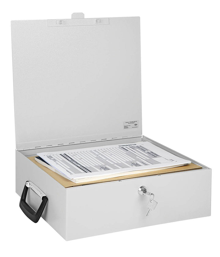 Wedo 1021637 Dokumenten Ordnerkassette A4, 36,5 x 33 x 11 cm, Sicherheitsschloss, 2 Schlüssel, Koffe