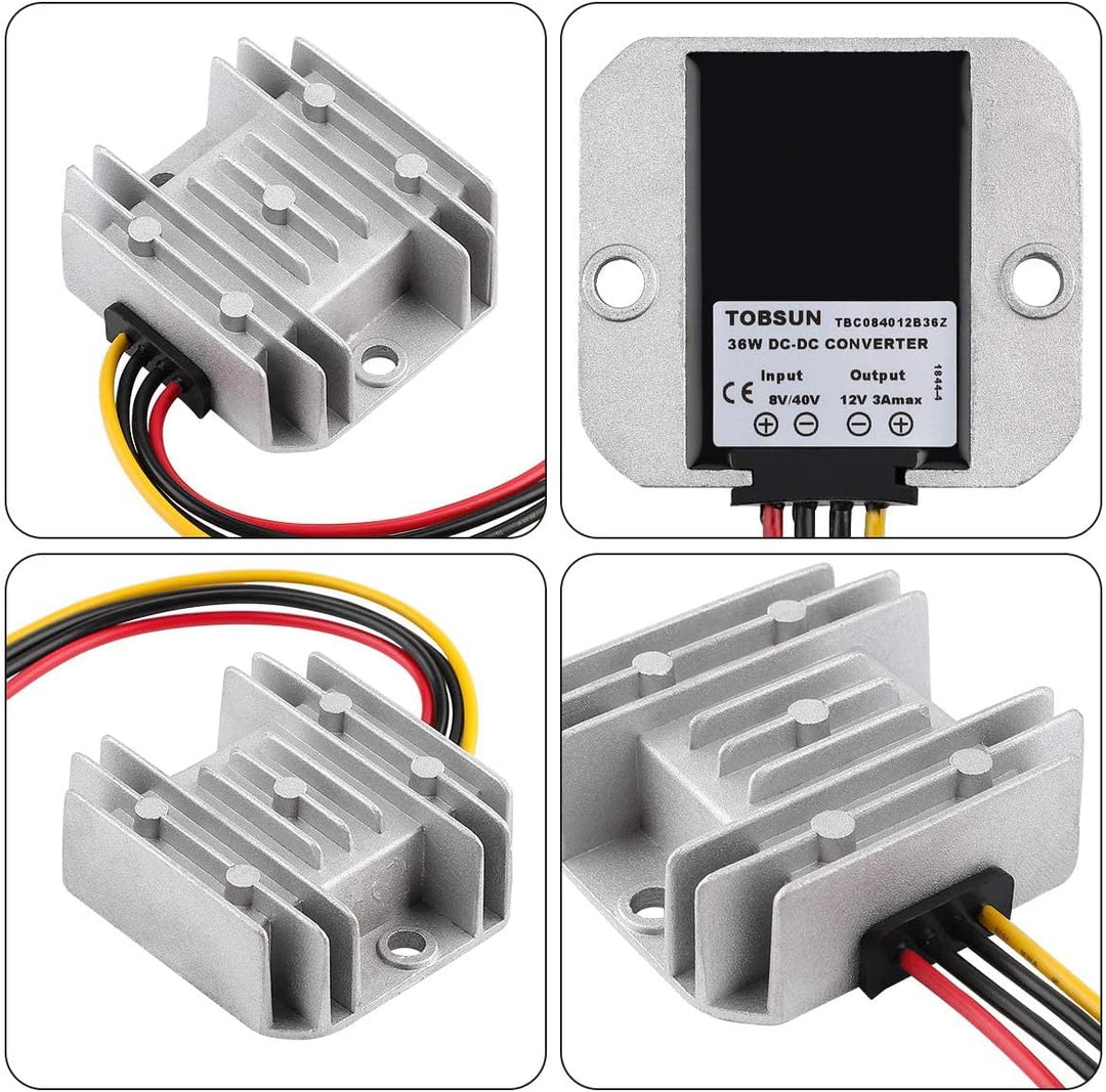HOMELYLIFE DC 36V 24V 12V auf 12V Spannungswandler 3A 36W Abwärtswandler Auto Netzteil Wandler Wasse