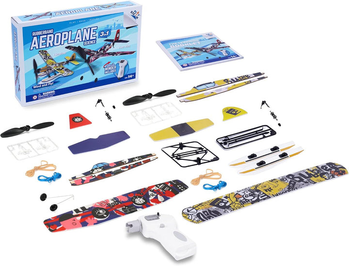PLAYSTEAM Rubber Band Aeroplane Science 3 in 1, 3 in 1
