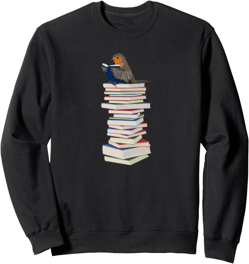 Rotkehlchen liest Bücher Vogelfreund Bücherwurm Vogel Sweatshirt