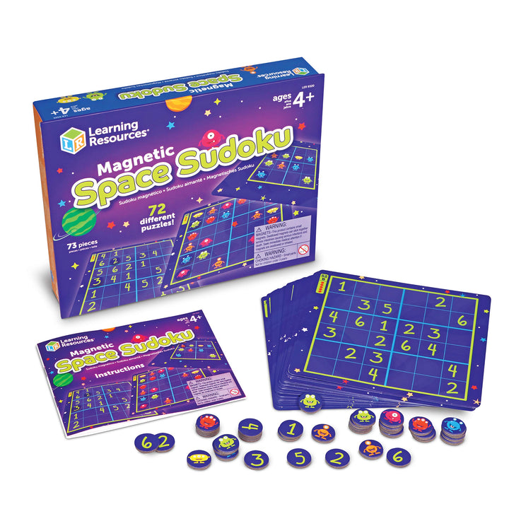 Learning Resources Magnetisches Weltraum-Sudoku, Rätselspiel, 72 Teile, ab 4 Jahren