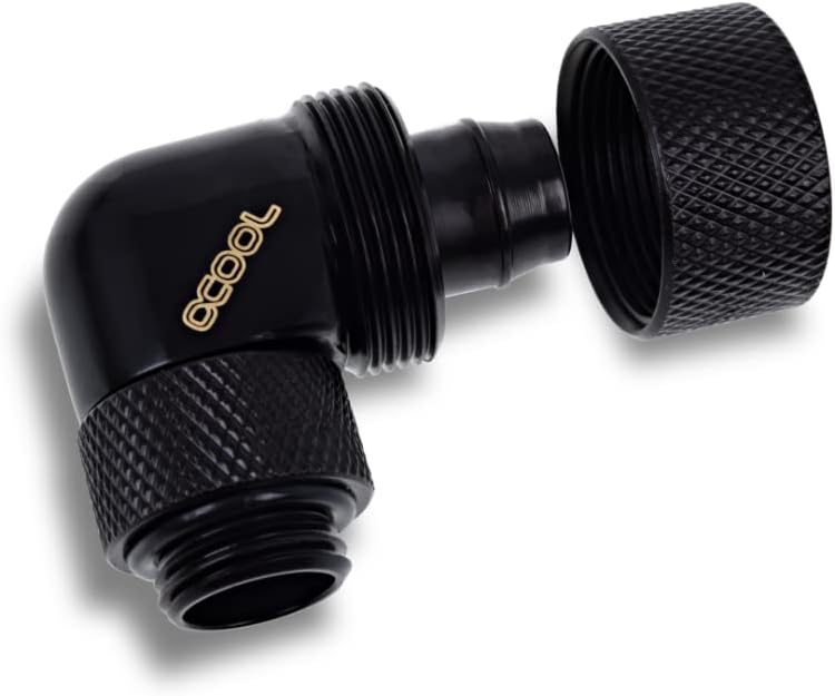 Alphacool 17613 Eiszapfen 16/10mm Anschraubtülle 90° drehbar G1/4-4pcs Set Deep Black Anschluss