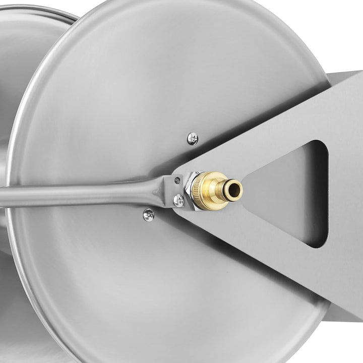 Professionelle Metall-Schlauchtrommel Manuell Schlauchaufroller mit Kurbel Edelstahl Schlauchtrommel
