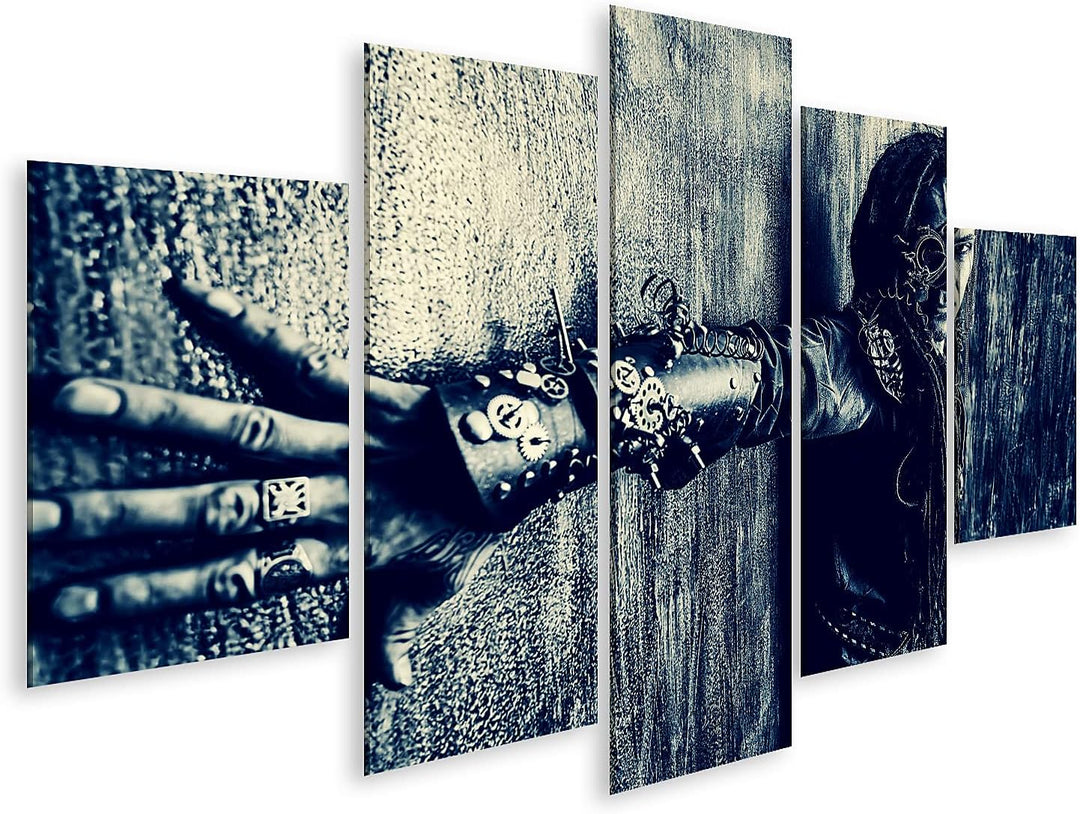 islandburner Bild auf Leinwand Porträt eines Steampunk Mannes Bilder Wandbilder Poster BBSP-MFP