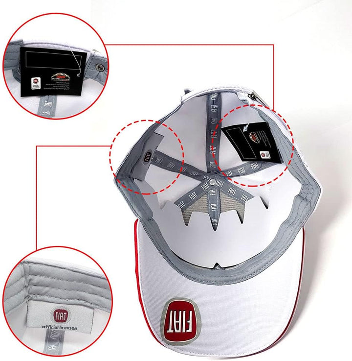 Fiat unisex-adult Curved Visor Cap - White Fiat 21238 Kappe mit gebogenem Visier wei e, Weiss, Einhe