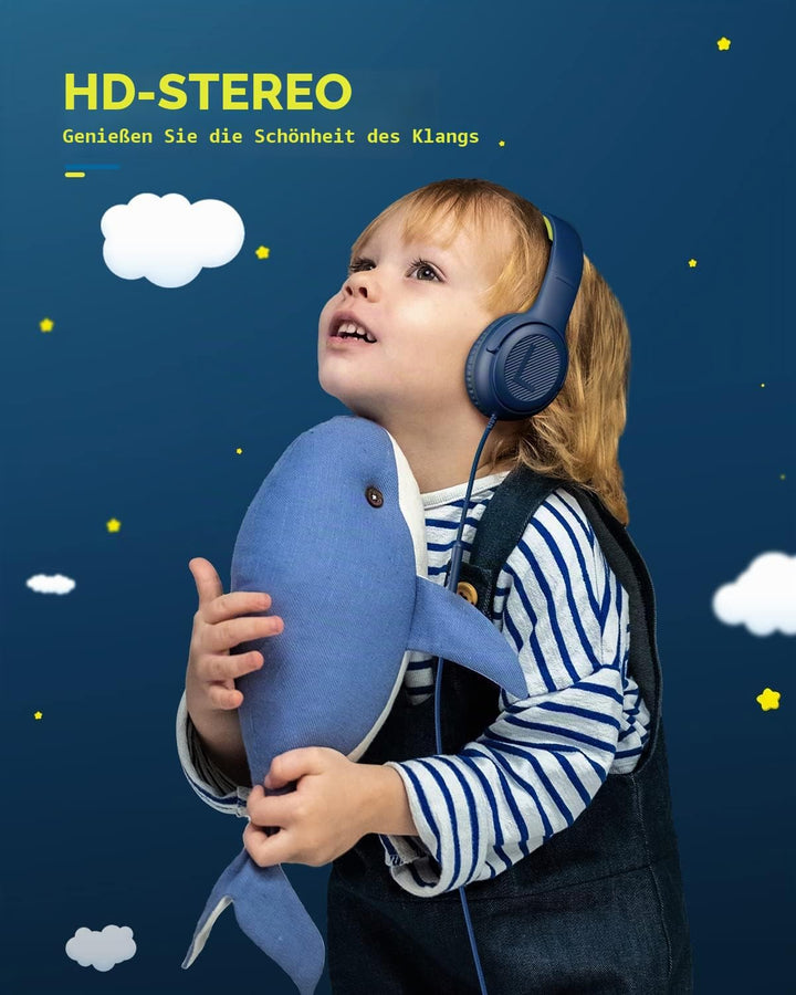 awatrue Kinder Kopfhörer[2 Pack], Kabel Kinderkopfhörer mit Mikrofon, Kopfhörer Kinder für Schule/Re