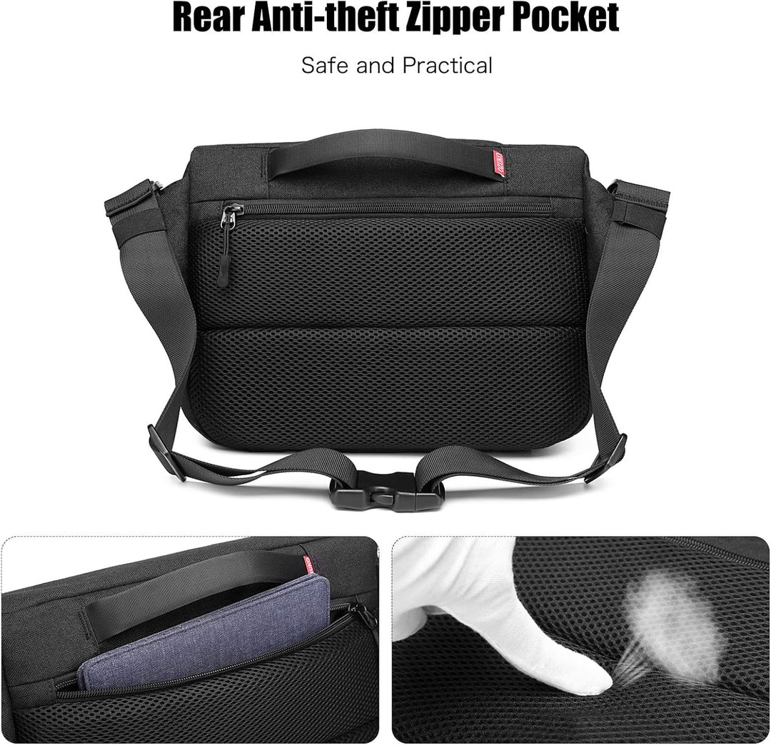 FANDARE Männer Umhängetasche Erweiterbar Schultertasche mit USB-Ladeanschluss Herren Messenger Bag C