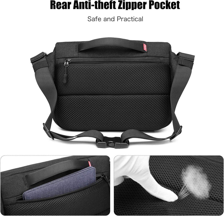 FANDARE Männer Umhängetasche Erweiterbar Schultertasche mit USB-Ladeanschluss Herren Messenger Bag C