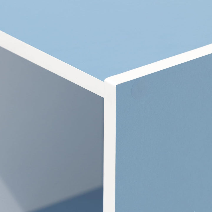 Furinno offenes Bucherregal mit 3 Fächern, Holz, Weiss/Hellblau, 30.5 x 23.6 x 80 cm 3 Fächer Weiss/