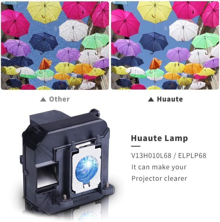 Huaute V13H010L68 / ELP-LP68 Ersatzlampe mit Gehäuse für Epson 3010 HC3010e 3020 3D 3020e 3D; EH-TW5