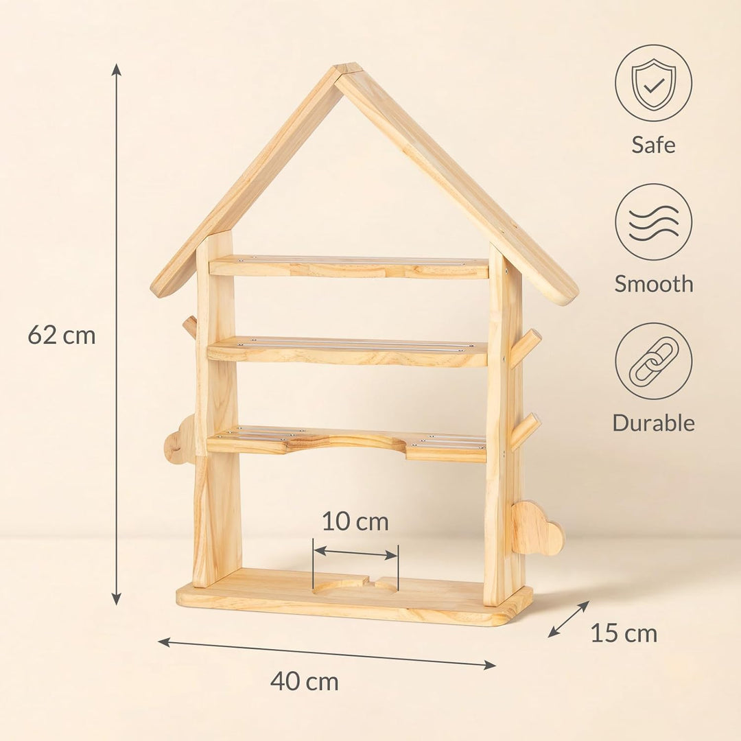 Todeco Toniebox Regal aus Holz, kompatibel mit Toniebox und Tonies, magnetisches Kinderregal für 30-