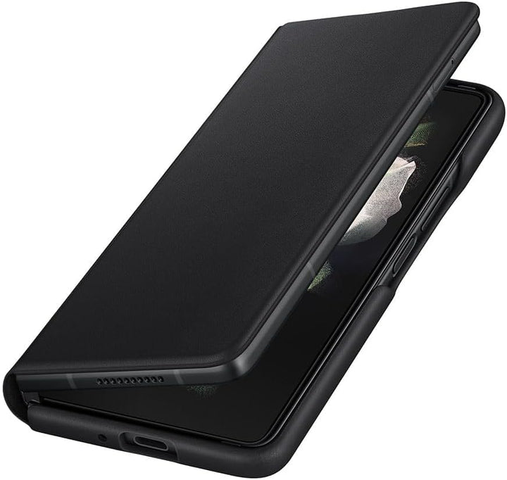 Samsung Leather Flip Cover EF-FF926 für das Galaxy Z Fold3 5G Schwarz, Schwarz