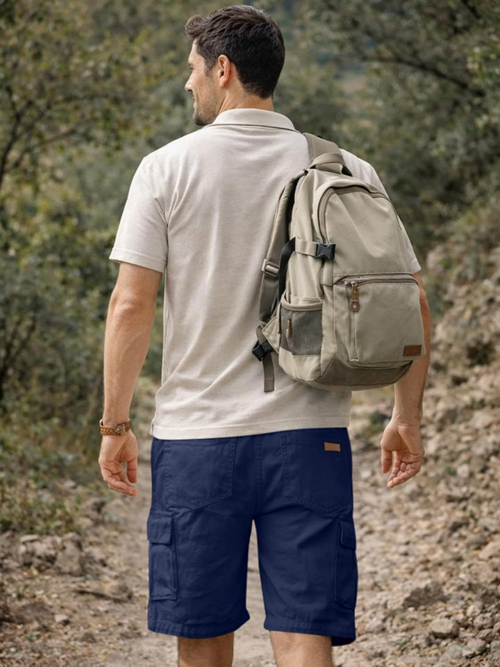JMIERR Kurze Hosen Herren Baumwolle Cargo Shorts Herren Sommer Freizeithose mit Taschen S B Blau, S