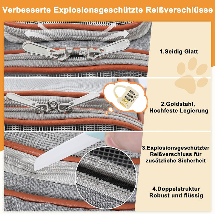 Demigreat Faltbare Transporttasche für Katze Hunde bis 7 kg, Atmungsaktiv Transportbox für Mitte Kle
