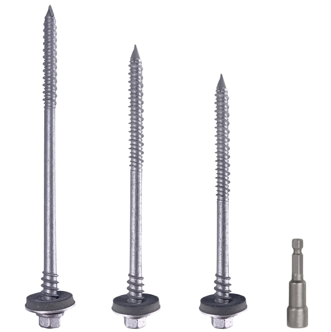 Marcopol (60 Stück) Sechskant-Schrauben mit selbstbohrendem 6,4x140 mm Karbonstahlschrauben mit EPDM