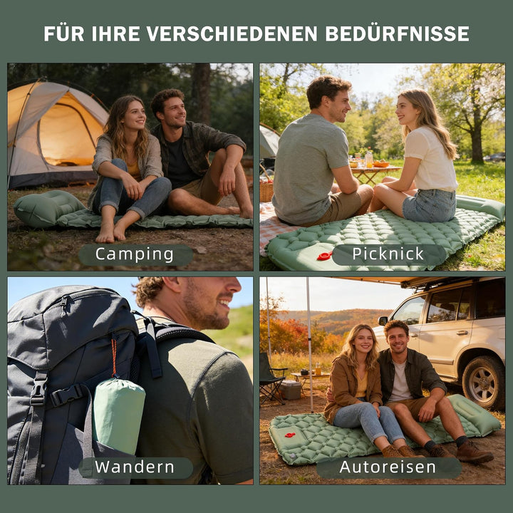 Isomatte Ultraleicht Luftmatratze für Camping – Ultraleichte Matratze mit Packsack Ideal für Trekkin