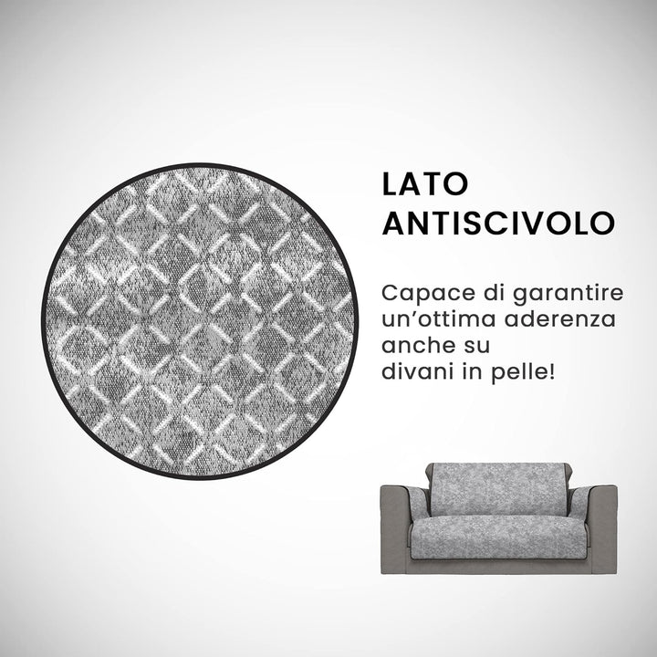 Italian Bed Linen “Glamour” rutschfest Sofa Abdeckung, Dunkel grau, 2 Plätze 2 Plätze Dunkel Grau, 2