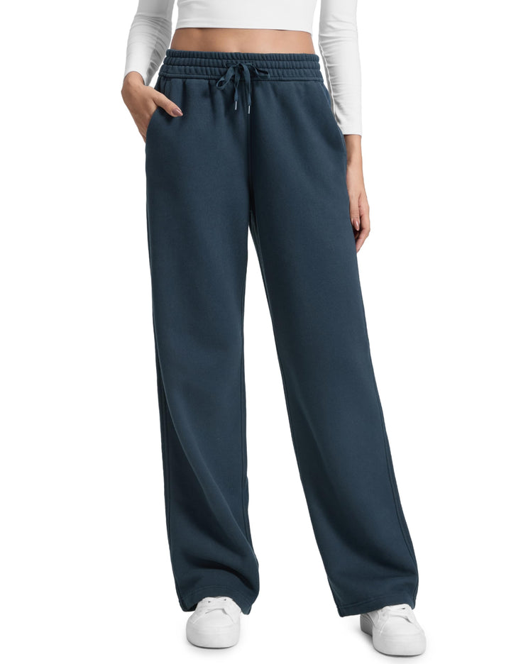 CRZ YOGA Damen Jogginghose Gefütterte Baumwolle Hohe Taille Joggers Soft Freizeithose Winter Lounge
