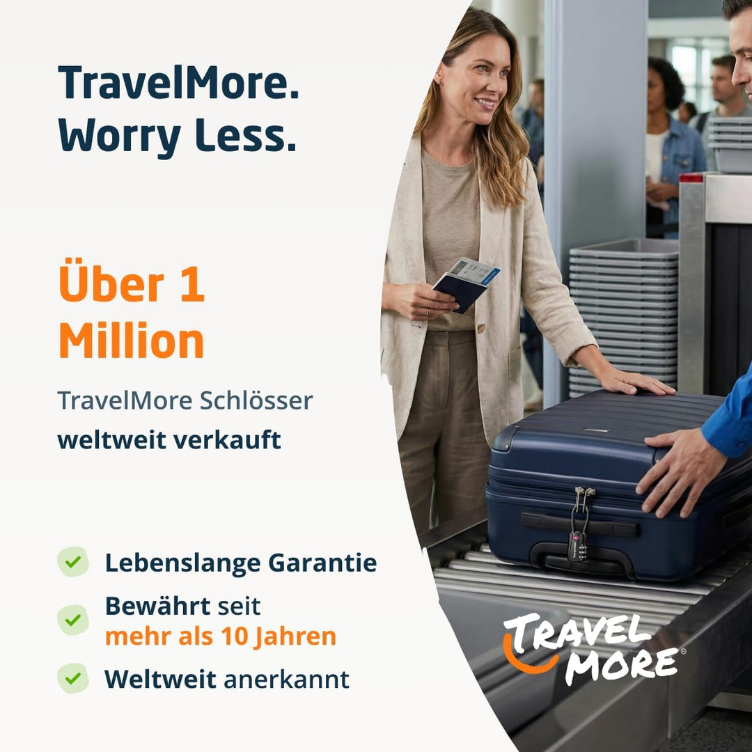 10er-Pack TSA-Genehmigte Reise-Kombinations-Kabelschlösser für Koffer und Rucksäcke – Schwarz, 10 St