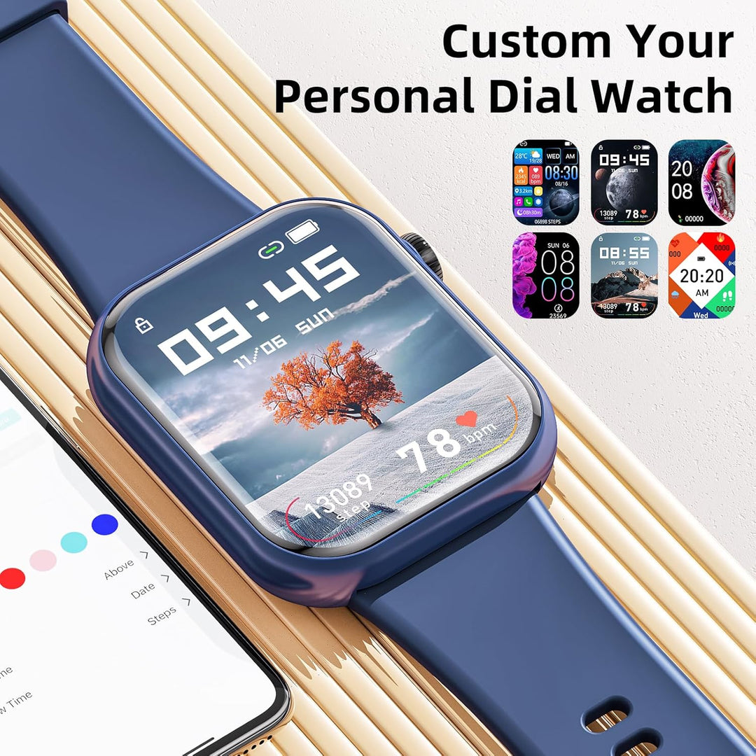 Smartwatch Damen Herren, 1.85" Zoll Touchscreen Smart Watch mit Bluetooth Anrufe, Uhr Damen Herren m