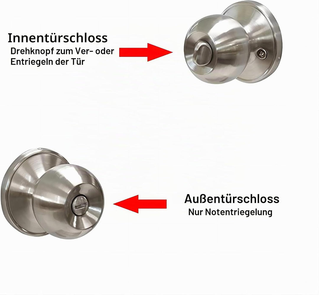 Qrity Entracne Passage Türgriff-Verriegelungsknöpfe Verriegelungsset - Ohne Schlüssel, Kupfer-Verrie