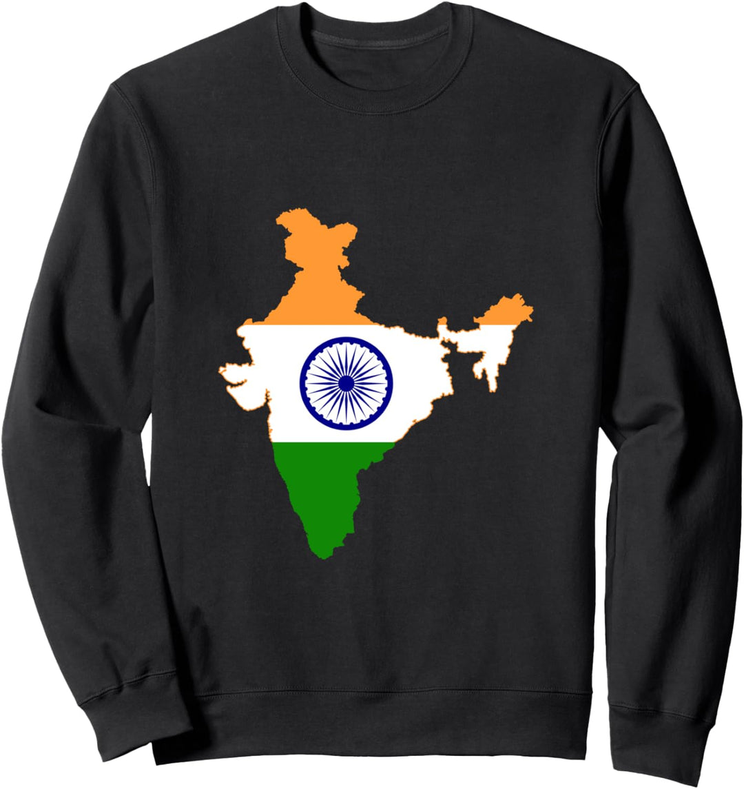 Indien Länderskizze auf Flagge Sweatshirt
