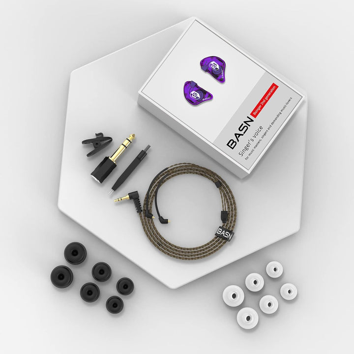 BASN Bsinger In-Ear-Monitore Geräuschisolierende Kopfhörer, Dual-dynamische Treiber High Definition