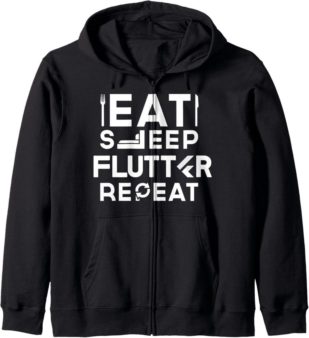Lustiger Eat Sleep Flutter Repeat Kapuzenjacke