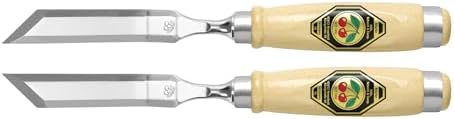 Kirschen 2326957 Stechbeitelpaar gekröpft mit schräger Schneide 26 mm, beige/silber