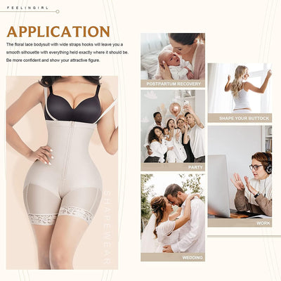 FeelinGirl Miederhose Damen Bauchweg mit Reissverschluss Bauchkontrollhose mit Hoher Taille Shapewea