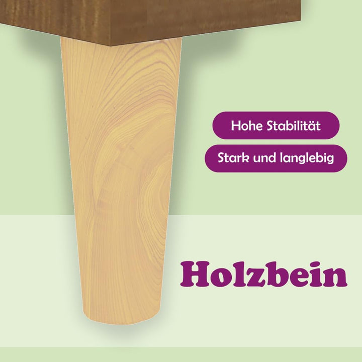 vidaXL Nachttisch mit Massivholz-Beinen Nachtschrank Nachtkonsole Nachtkommode Schlafzimmer Schrank