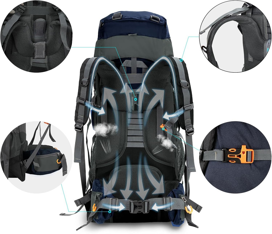 Night Cat Wanderrucksack 70L 90L Rucksack Trekkingrucksack Reiserucksack Herren Damen Atmungsaktiv f