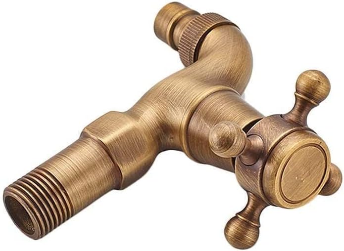 Vintage Wasserhahn Antik Messing 1/2 Zoll Wandmontage für Badezimmer Küche Toilette Garten (ein ausg