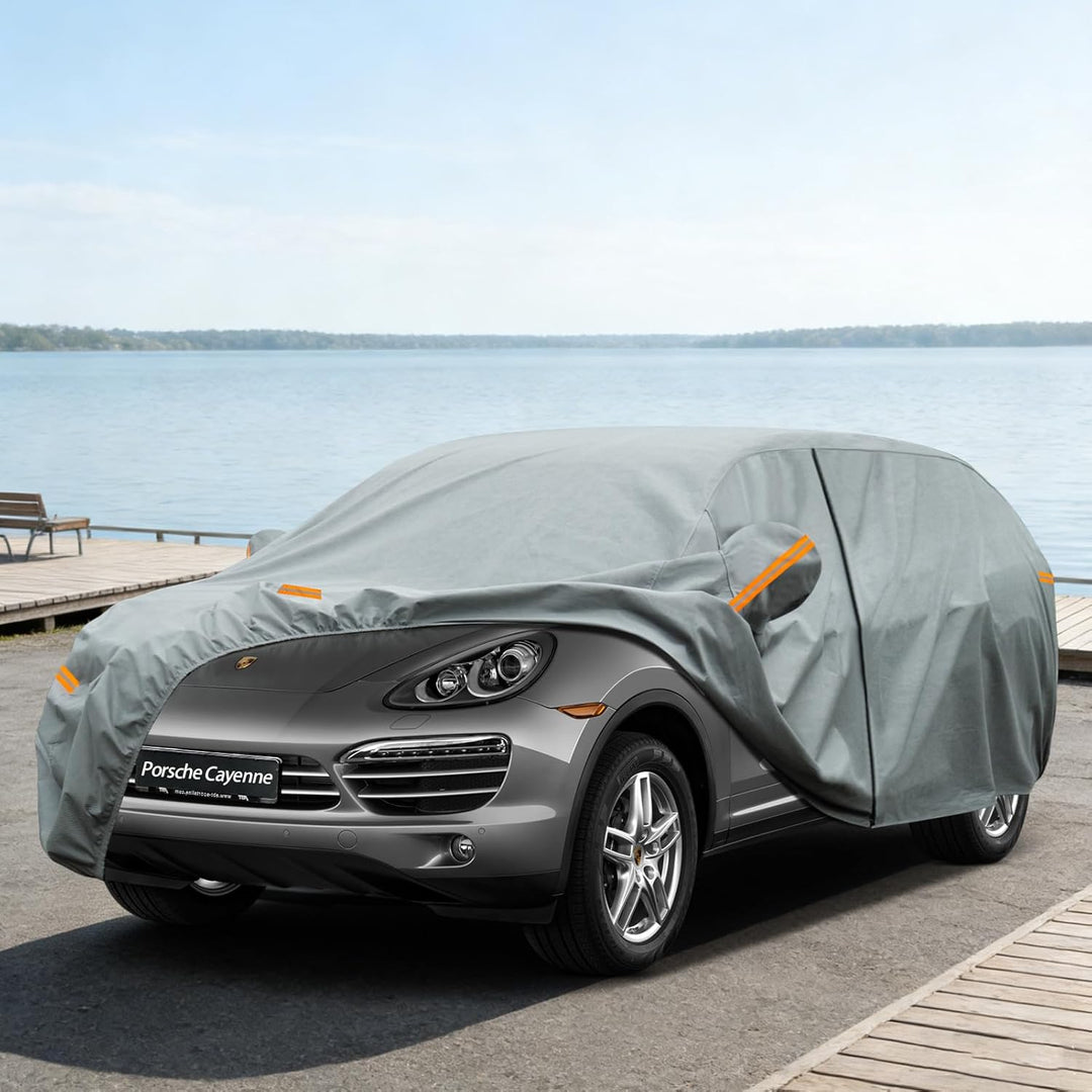 Kayme Robustes Autoabdeckung Wasserdicht Atmungsaktiv Passend für Porsche Cayenne (2009–2025),Vollga