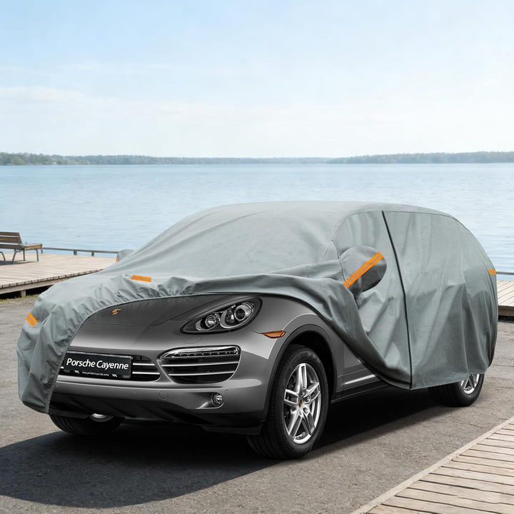 Kayme Robustes Autoabdeckung Wasserdicht Atmungsaktiv Passend für Porsche Cayenne (2009–2025),Vollga