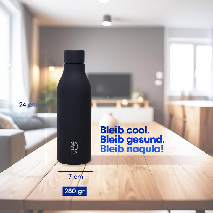 Thermosflasche Edelstahl 500ml. BPA Frei. Auslaufsicher. Modern. Stilvolle Trinkflasche. Minimalisti