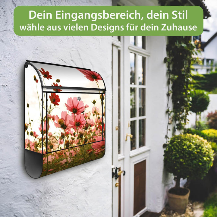 banjado® Design Briefkasten mit Motiv Schmuckkörbchen 39x47x14cm &amp; 2 Schlüssel - Briefkasten Stahl s