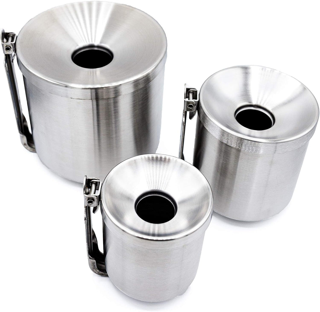 Edelstahl Kipp Wandaschenbecher 0,6 L (90 x100mm). Sicherheitsaschenbecher für Gastronomie und Zuhau